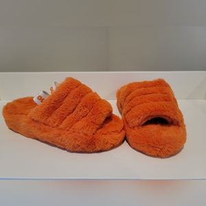 Dunkin Orange Fuzzy Slippers